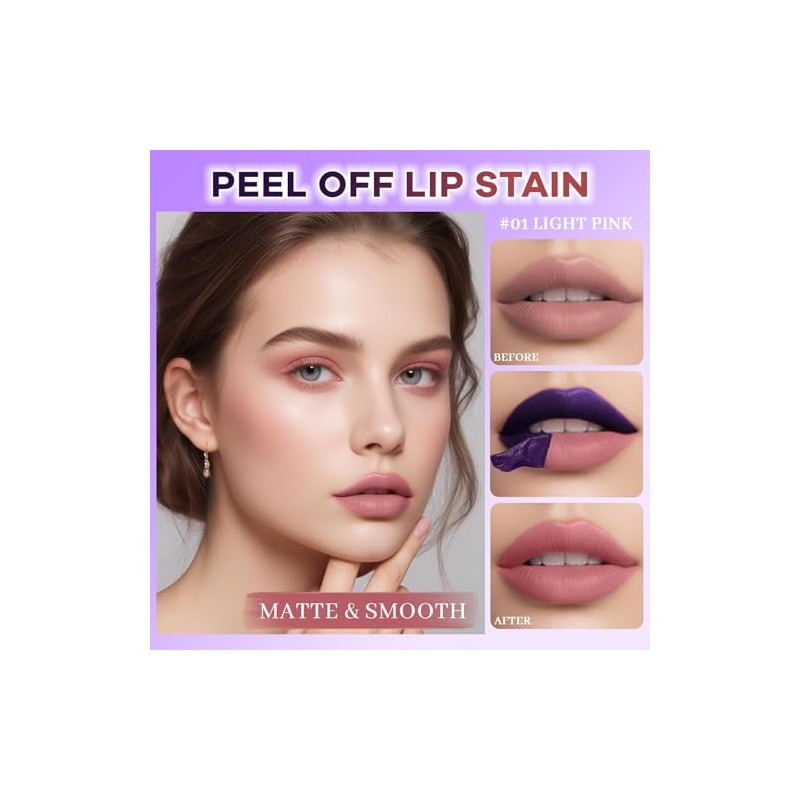 Peel Off Lip Stain, Delineador de Labios Despegable A Prueba
