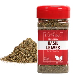 Eastanbul Dried Basil, 2.12oz, Dried Basil Leaves, Seasoning for Cooking and Food Seasoning, Perfect for Pesto, Pasta, Pizza, Mediterranean Sweet Spice, Turkish Feslegen, Albahaca Seca, Natural, Vegan