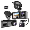PTHTECHUS®DashCam para Auto, HD 1080P Cámara triples Delanteras y traseras