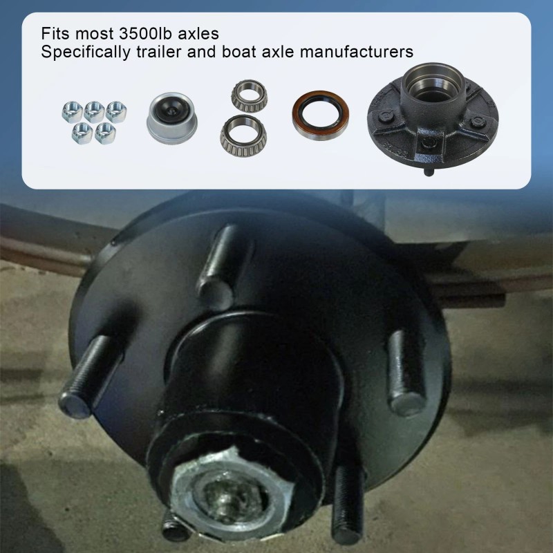 JDMSPEED Trailer Idler Hub Kits 5 on 4.5" for 3500