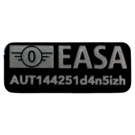 Roboterwerk - Drone License Plate 20 x 8 mm with EASA Drone Class C-0 for DJI Flip, DJI Neo and DJI Mini Series | Black or Silver | EASA Compliant Aluminium Shield