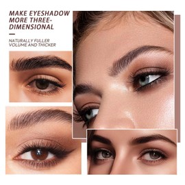 Matte Brown Eyeshadow Stick - Waterproof & Long-lasting Eye Shadow Pencil - Dual-ended with Brush - High-pigmented, Blendable for Smoky Eye Makeup