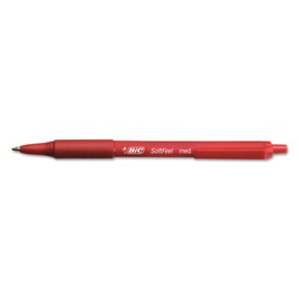 BIC SCSM11RD Soft Feel Retractable Ballpoint Pen, Red Ink, 1mm, Medium, Dozen