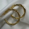 Gold Plated Sterling Silver Twisted Rope 25mm Creole Hoop Earrings