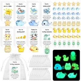 48 Set Employee Appreciation Gifts Bulk for Coworkers Inspirational Thank You Staff Gift Animal Pun Inspirational Note Cards Funny Resin Office Gifts Pocket Favors for Teacher Team Nurse Volunteer