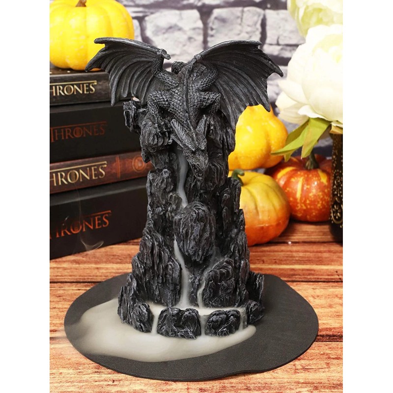 Ebros Dark Rocky Mountain Chernos Dragon Backflow Incense Tower Burner