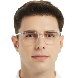OCCI CHIARI Men's Reading Glasses Stylish Readers 2.75 for Male Rectangle Eyeglasses +275 Clear Oversized Eyewear +2.75