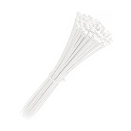 200mm x 2.5mm White Plastic Cable Ties Nylon Cable Ties (Pack of 300)