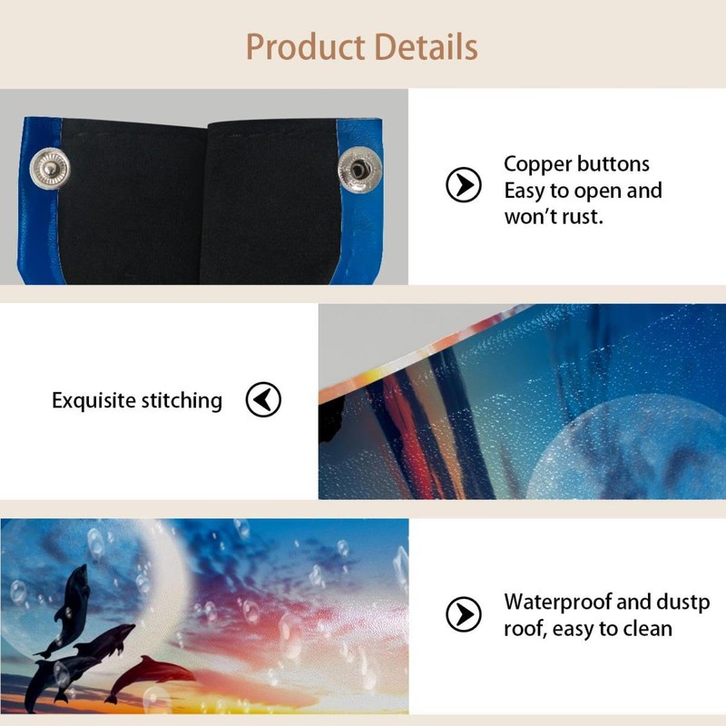 2 Pack Tissue Box Cover Holder, Beautiful Dolphin Jumping Sea