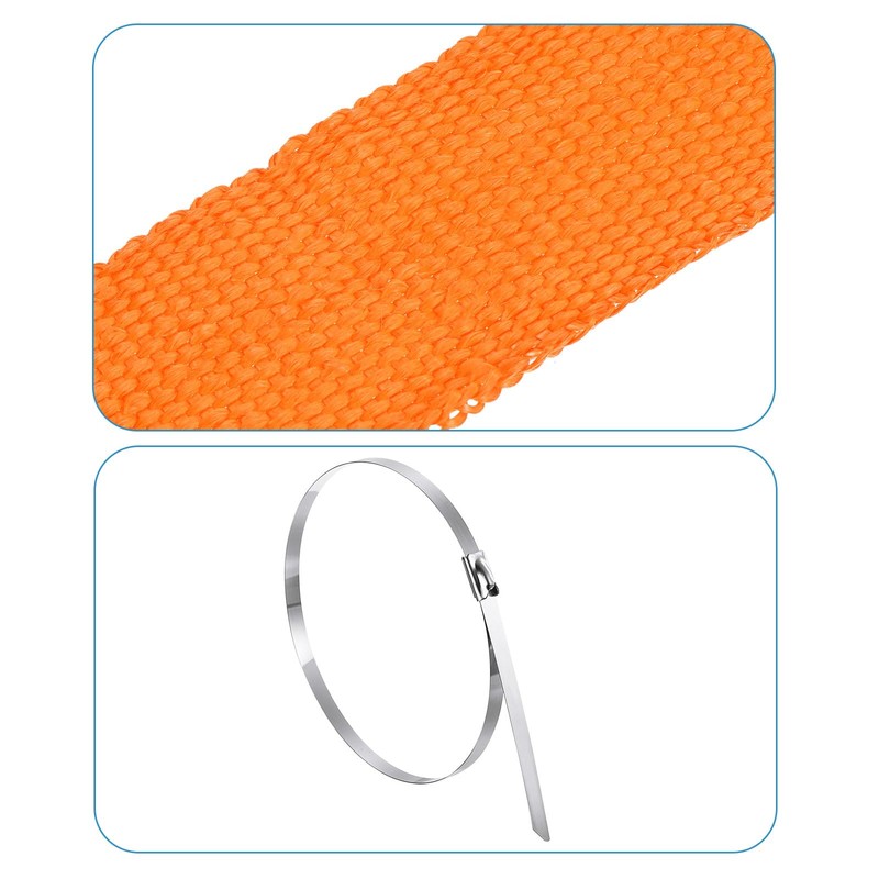 MECCANIXITY Fiberglass Exhaust Wrap Tape, 2" x 50' Orange Header