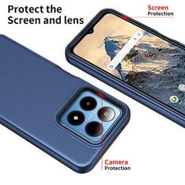 Mocotto for Boost Summit 5G Case with Tempered Glass Screen Protector,Dual Layer Heavy Duty Shockproof Protection (Boost Summit 5G,Blue)