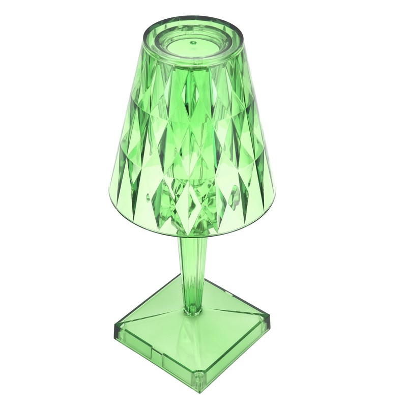 LED Crystal Table Lamp Transparent Prism Dimmable Desk Lamp USB