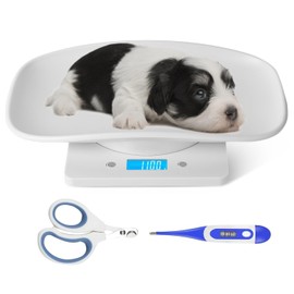 YTCYKJ Puppy Scales for Weighing, Multi-Function LCD Digital Puppy Scale for whelping Dogs with Pet Thermometer＆Nail Clipper, Perfect for Puppy/Hamster/Hedgehog/Food, Capacity up to 33 lb