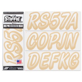 Stiffie Whipline White/Tan 3" DOT Decal Kit Registration Numbers Vinyl Lettering Semi Truck Tractor Trailer Decals