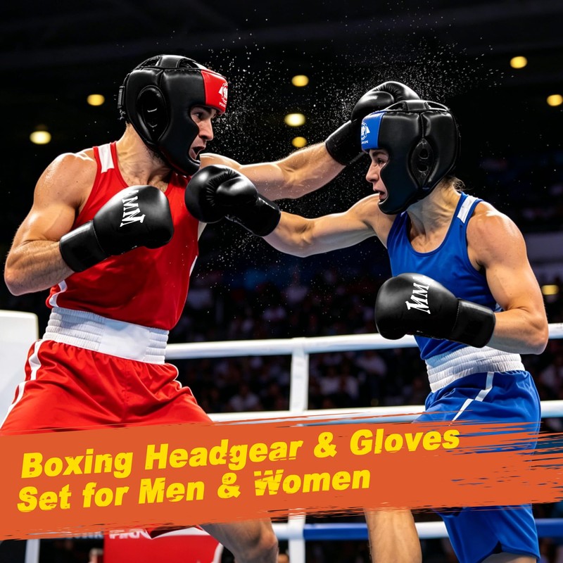 11 PCS Boxing Gear Set with Headgear Complete Boxing Training