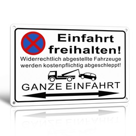 TAKULA Einfahrt Freihalten Signs Ausfahrt Freihalten Sign (30 x 20 cm Aluminium), Ein und Ausfahrt Freihalten Sign Parking Prohibited Sign
