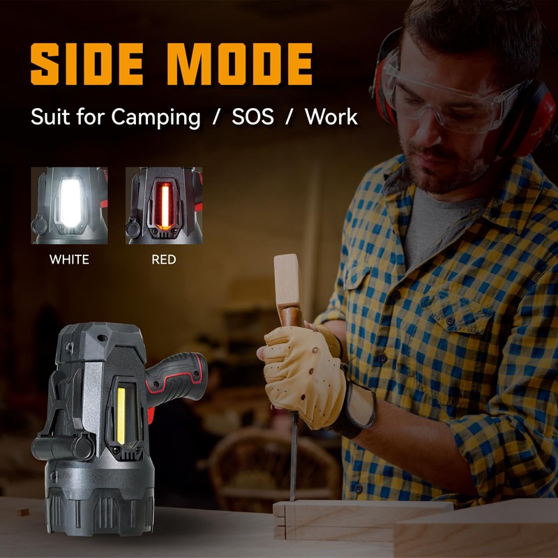 Durapower Rechargeable Spotlight, 1500 Lumens LED Spotlight Flashlight, Waterproof Handheld