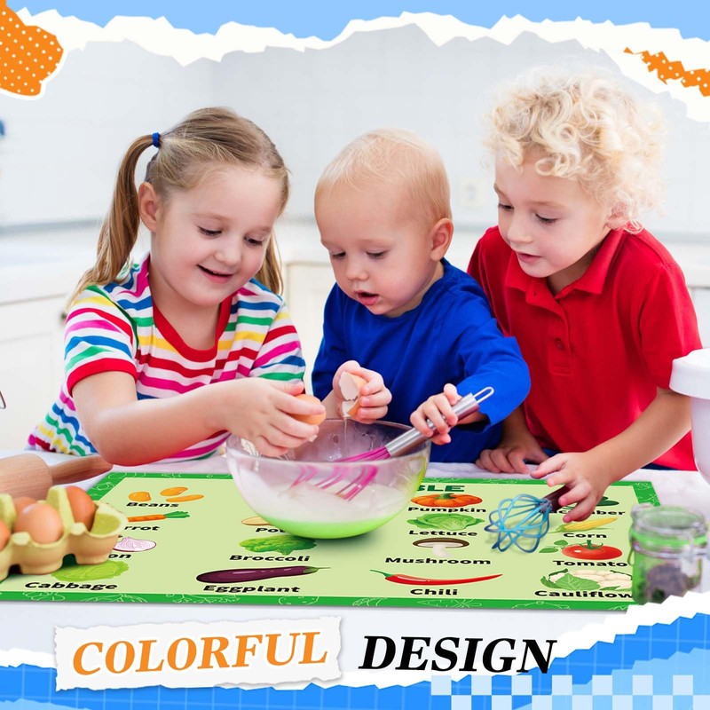 8 Pcs Educational Preschool Placemat Set for Toddler and Kids