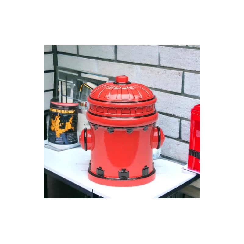 Cosmos Gifts Fine Ceramic Red Fire Hydrant Cookie Jar, 10"