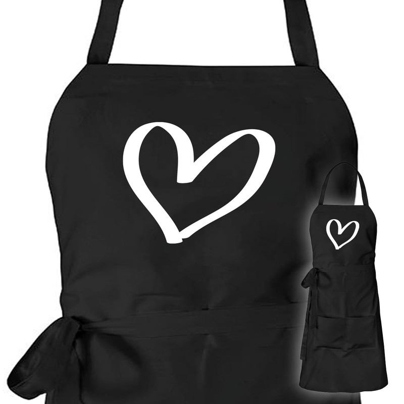 huuraa Apron Heart Gift Apron Cooking Apron Cotton Heart Gift
