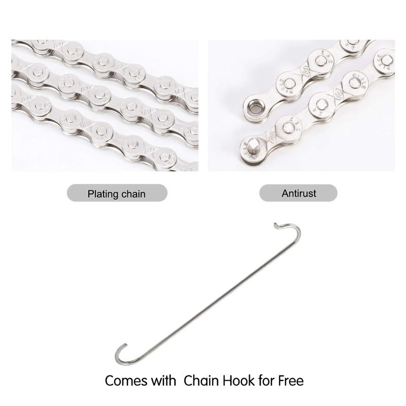 TAGVO 6/7/8 Speed Chain Plating Silver 116 Link with Quick