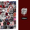 Lotsdonxia 100PCS Waterproof Gothic Stickers in Red and White, Featuring