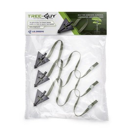 Pelican Rope Tree Guy Tree Tie Staking Anchor and Strap Kit 3 Pack, 12 ft Guy Line with Tree Staking System, Cam Lock