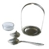7" Silver-Plated Loose Tea Strainer Spoon And Holder With Glass