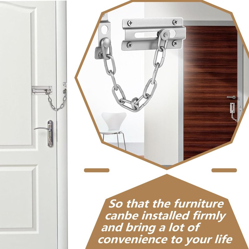 Internal Door Chain Lock - Durable Door Reinforcement Chain for