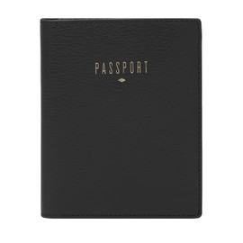 Fossil Women's Passport RFID Blocking Travel Passport Holder Case Wallet for Women, Black, One_Size