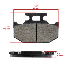 Caltric Rear Brake Pads for Yamaha TTR250 TT-R250 1999 2000-2006 / 5GF-W0046-00-0