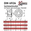 Flange Nuts with Locking Toothing (Self-Locking) - M5 - (Pack