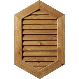 Ekena Millwork GVWVP24X3601RFUWR-06 Functional Rough Sawn Western Red Cedar Gable Vent w 1" x 4" Flat Trim Frame, 24"W x 36"H (29"W x 41"H Frame Size) 6/12 Pitch, Unfinished Western Red Cedar