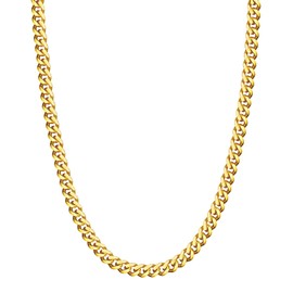 Evegfts Gold Chain for Men, 5MM Diamond Cut Men Necklaces Cuban Link Chain Necklace for Men Women Super Sturdy Shiny Mens Chain 24 Inch