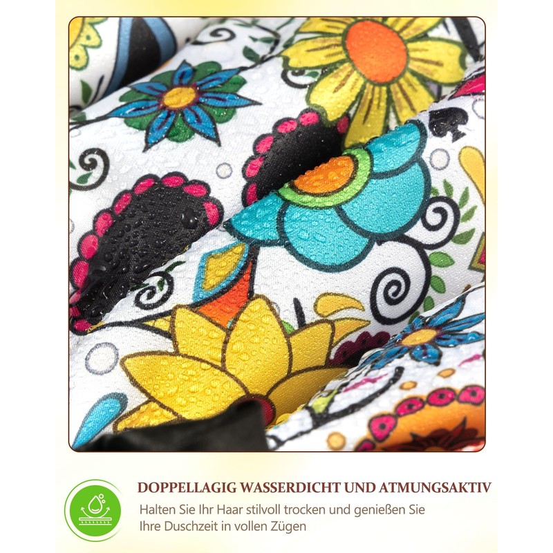 mikimini Shower Cap for Long Hair, Waterproof XL