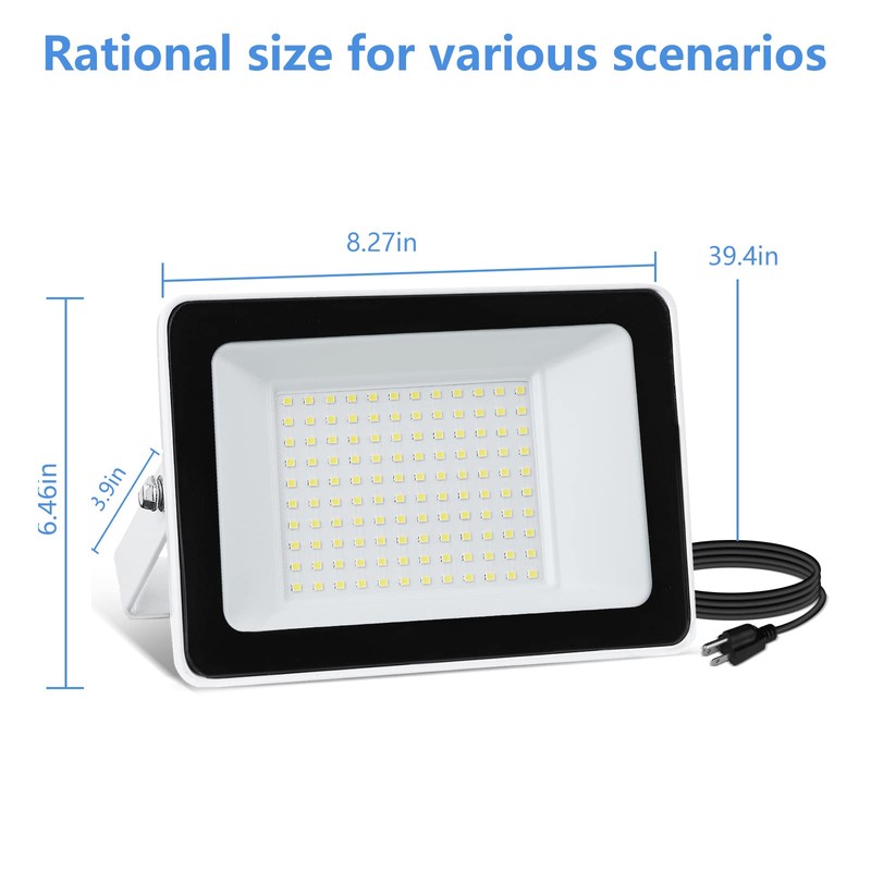 UFOND 10000 Lumens LED Flood Lights,100W Outdoor Waterproof Floodlights, Lighting