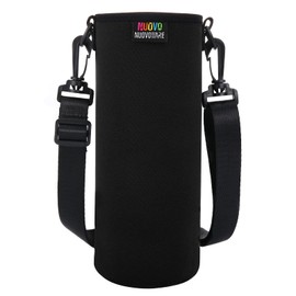 Nuovoware Water Bottle Carrier Bag, Premium Neoprene Portable Insulated Water bottle Sling Holder Bag 1000ML with Adjustable Shoulder Strap for Men Women Hiking, Sling Bottle Bag Case, Black