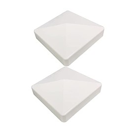 2 Packs 4inch Vinyl Pyramid Style Fence Post Cap/Vinyl Post Caps for 4" x 4" Vinyl Fence Post - White PVC/Vinyl Fence Post Cap 2PCS (4inch)