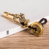 KOMBIUDA Elegant Keychain Pendant Whistle Brass Outdoor Survival Tool Dragon