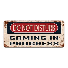 Print Crafted - Do Not Disturb: Gaming In Progress - Vintage Metal Sign | Funny Bedroom, Office, Man Cave Door Decor