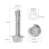 sourcing map #12 x 63/64" 410 Stainless Steel Hex Washer