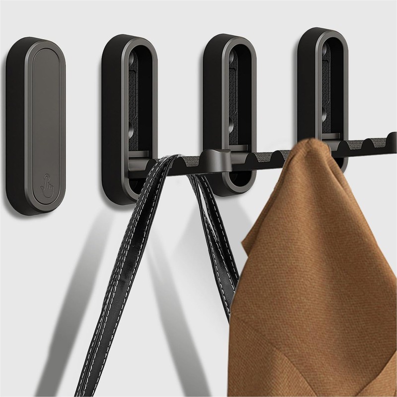 Ndjiloik 4 Pieces Folding Hooks Coat Hooks with Screws Wall