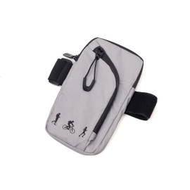 Troika ABG03/GY Arm Bag with 2 Zipped Compartments Polyester in Grey/Black Reflective, grey/black, Modern