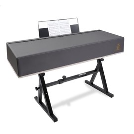 88 Keys Digital Piano Keyboard Cover, Waterproof Dustproof Oxford Fabric, Soft Plush Lining, Dual Zipper Design, 53×12 Inch, Black, Compatible with Yamaha/Kawai/Roland/Casio (Grey)