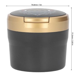Car Ashtray with Cover LED Light Portable Vehicle Ashtray Smokeless Car Ashtray for Travel Outdoor Golden Eagle