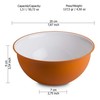 Bowl of 1,5 lt, Diameter 20,5 cm White Inside Orange