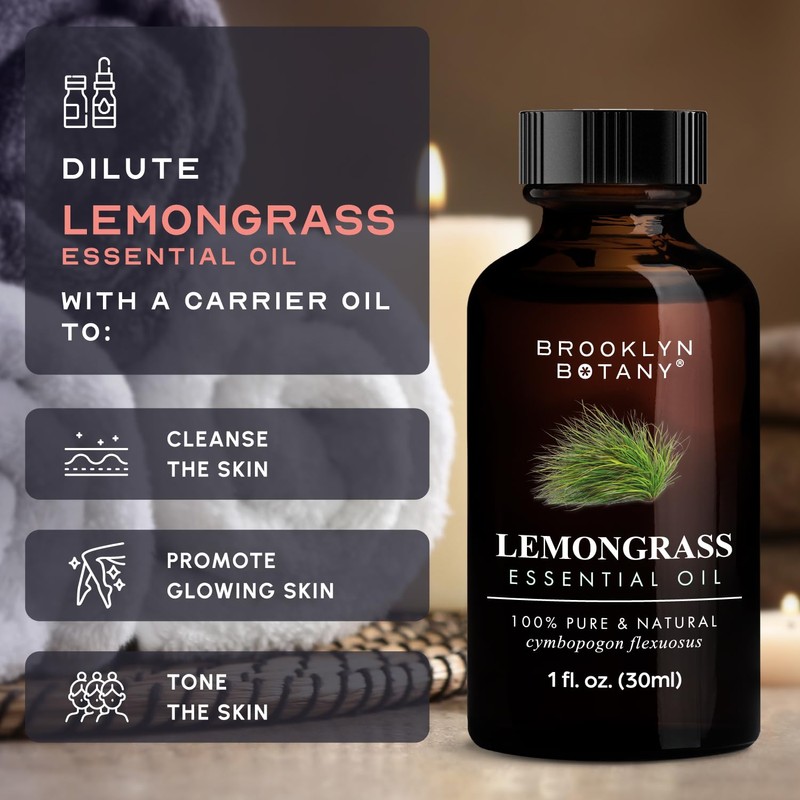 Brooklyn Botany Lemongrass Essential Oil - 100% Pure and Natural