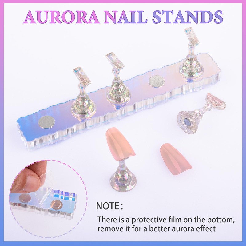 Difenni Nail Stand Acrylic Aurora Nail Display Stand Magnetic Nail