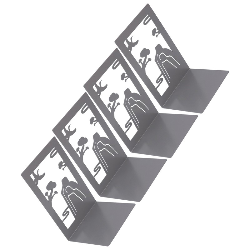 4 Pcs Metal Bookends Anti Slip Exquisite Beautiful Unique Design