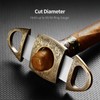 CIGARLOONG Cigar Cutter Bronze Engraved Double Stainless Steel Blade Cigar